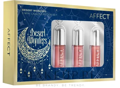 Набор мини жидких помад Affect Cosmetics Desert Wonders Desert Rose Wonders и Oasis 3x1.8 мл