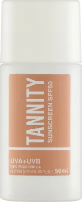 Тональное средство Tannity Sunscreen SPF 50 солнцезащитное увлажняющее веганское, 50 мл