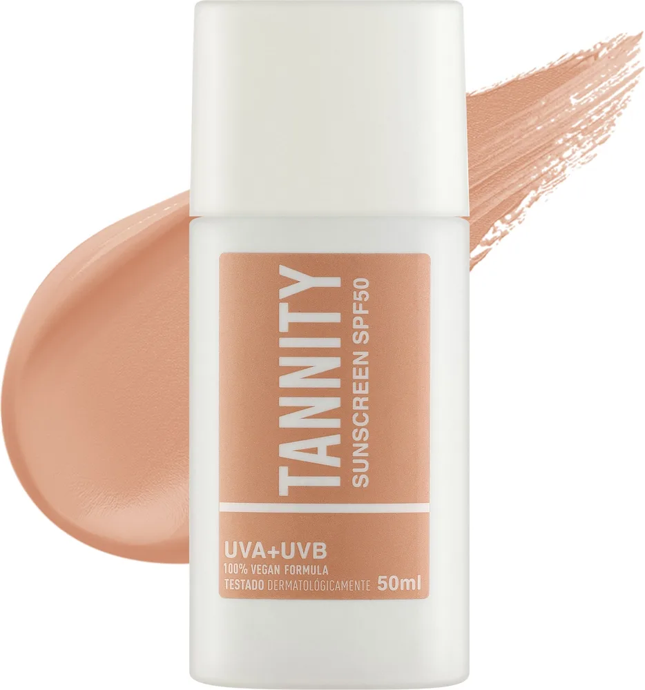 Тональное средство Tannity Sunscreen SPF 50 солнцезащитное увлажняющее веганское, 50 мл, оттенок Medium