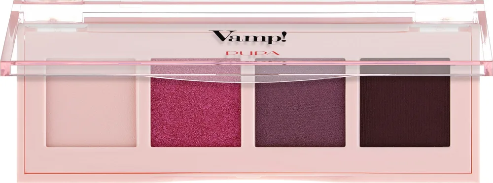 Палетка теней для век Pupa Vamp! Palette 4 Ombretti на четыре оттенка, оттенок 004 - Vibrant Plum