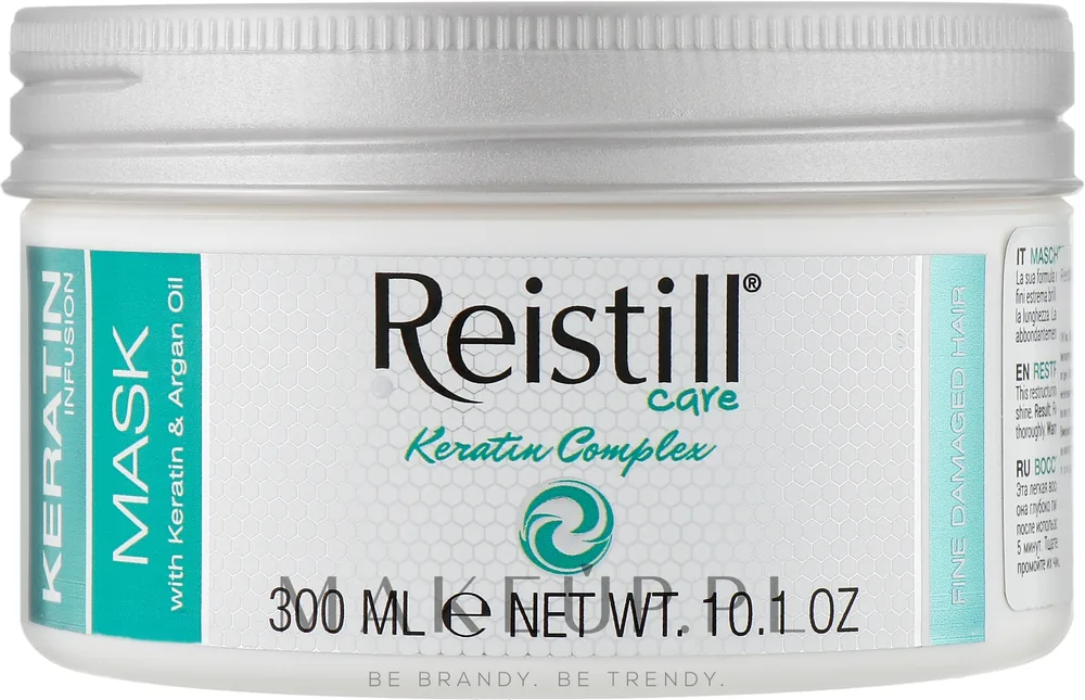 Маска для тонких волос Reistill Keratin Infusion восстановление, миндальное масло, аргановое масло, кератин, пшеничный протеин, 300 мл