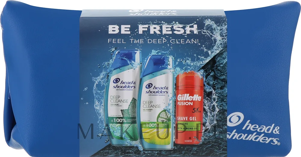 Набор Head & Shoulders & Gillette два шампуня для кожи головы гель для бритья и косметичка 2x300+75 мл