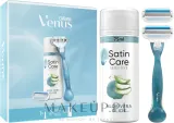 Женский набор для бритья Gillette Venus Smooth станок две кассеты и гель с алоэ и авокадо 75 мл — фото 1