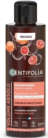 Органический шампунь Centifolia Розовый грейпфрут для объёма волос с пептидами гороха