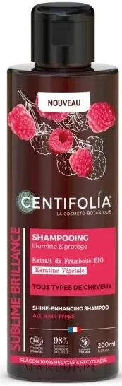 Шампунь Centifolia для сияния волос с малиной, алоэ и растительным кератином