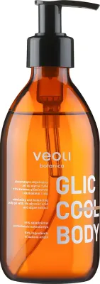 Отшелушивающий гель для мытья тела Veoli Botanica Glic Cool Body с гликолевой кислотой, 280 мл