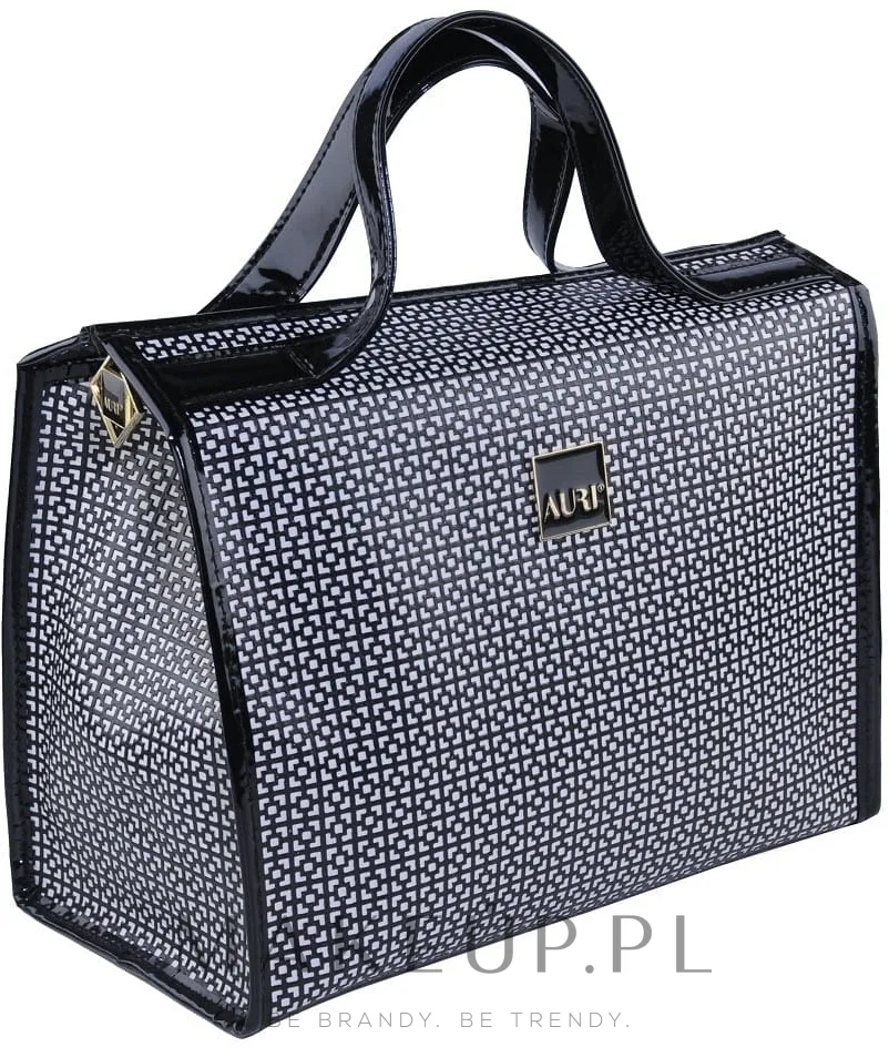 Косметичка Auri Simple Black and White XL черно-белая с тремя карманами 29х21х15 см