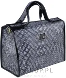 Косметичка Auri Simple Black and White XL черно-белая с тремя карманами 29х21х15 см — фото 1