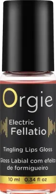 Блеск для губ Orgie Electric Fellatio Tingling Lip Gloss с эффектом покалывания, с роликовым аппликатором, 10 мл
