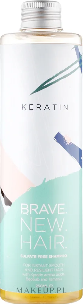 Бессульфатный шампунь Brave New Hair Keratin для непослушных и сухих волос, с баобабом и таману, 250 мл