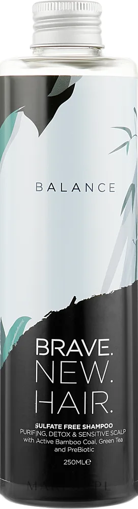 Шампунь Brave New Hair Balance для жирной и чувствительной кожи головы, с углём и зелёным чаем, 250 мл
