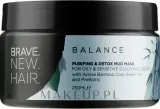 Чёрная маска для кожи головы Brave New Hair Balance для жирной кожи, активированный уголь, ниацинамид, зелёный чай, 250 мл — фото 1