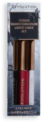 Набор жидких подводок для глаз Makeup Revolution Terror Transformation 3 оттенка по 2.5 г