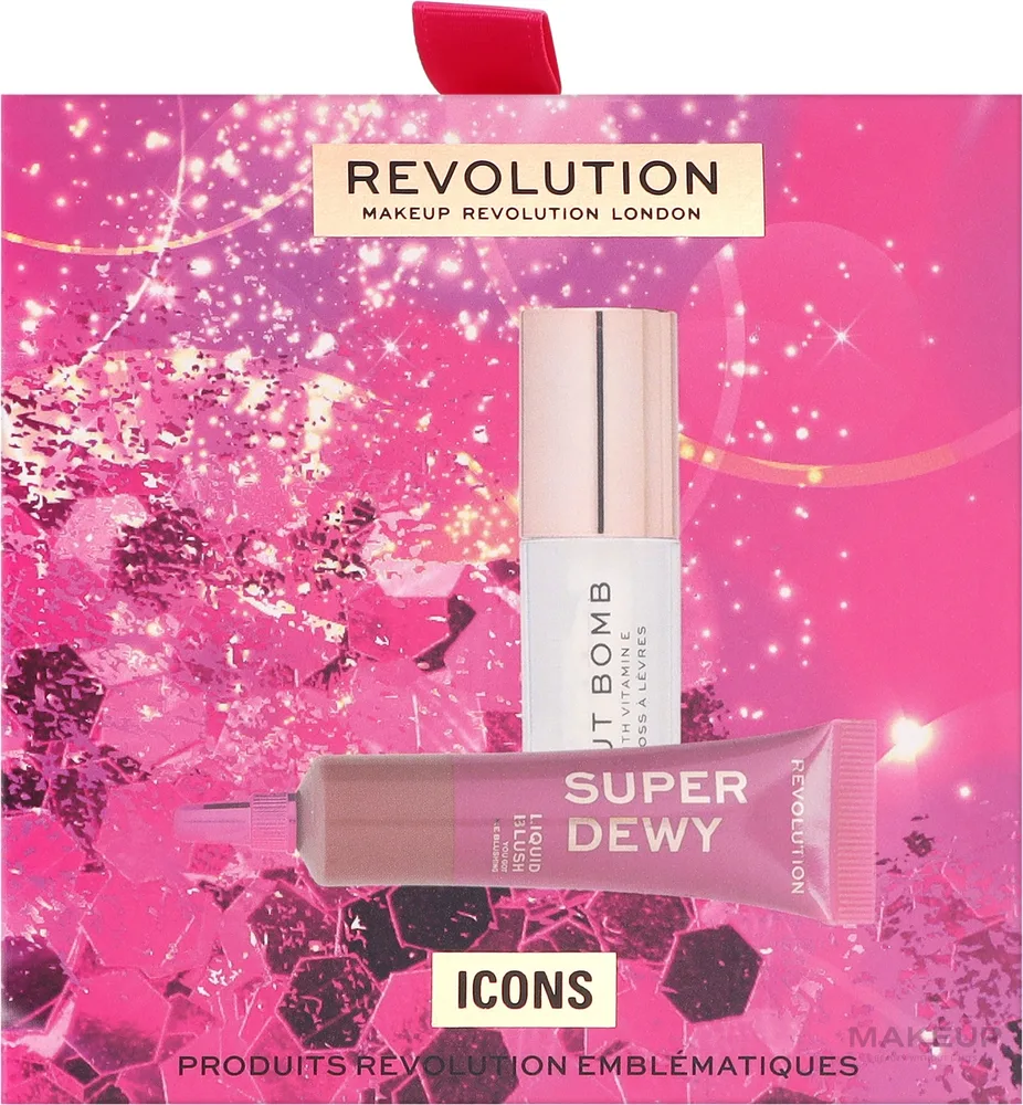 Набор для макияжа Makeup Revolution Icons Gift Set румяна жидкие и блеск для губ