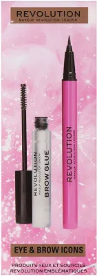 Набор для глаз Makeup Revolution Eye & Brow Icons клей для бровей и жидкая подводка
