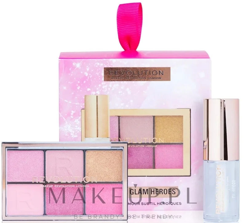 Набор Makeup Revolution Mini Soft Glam Heroes блеск для губ и мини-палетка теней Heartbreaker Pink
