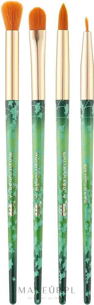 Набор кистей для макияжа Makeup Revolution x DC Poison Ivy Brush Set 4 шт. изумрудный