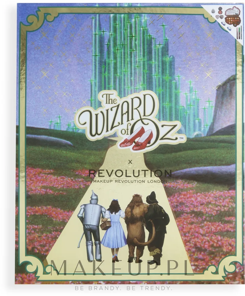 Набор для макияжа Makeup Revolution x Wizard of Oz Emerald City палетка, блески, подводка и аксессуары