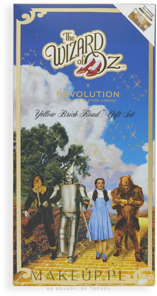 Набор Makeup Revolution x Wizard of Oz Yellow Brick Road палетка теней блеск для губ и 2 кисти