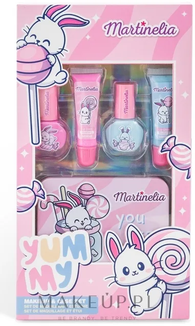 Набор детской косметики Martinelia Yummy Makeup & Case 2 блеска для губ 2 лака для ногтей и металлический футляр