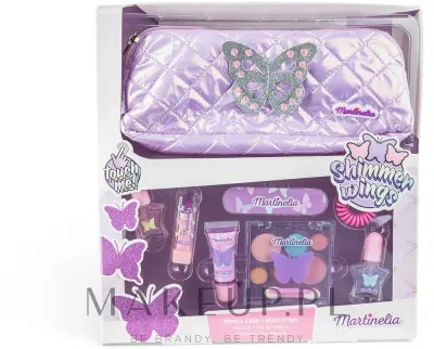 Набор детский Martinelia Shimmer Wings Pencil Case & Beauty 2 лака пилка помада тени и резинка в пенале