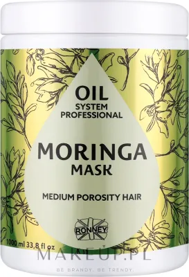 Маска для среднепористых волос Ronney Professional Oil System с маслом моринги, кокос, льняное масло, авокадо, аргана, 1000 мл