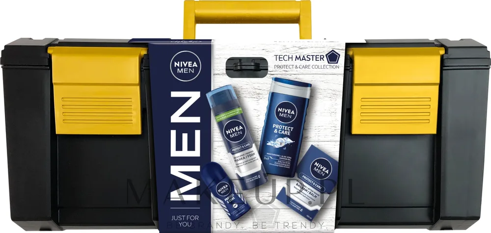 Мужской набор NIVEA MEN Tech Master пена для бритья бальзам после бритья гель для душа и антиперспирант 200+100+250 мл