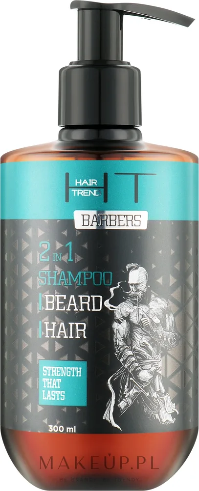 Шампунь Hair Trend Barber 2в1 для бороды и волос мужской, с пантенолом и маслами, 300 мл