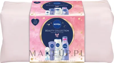 Набор NIVEA Beauty Collection гель дезодорант молочко для тела крем для рук и косметичка 250+250+100 мл