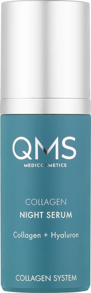 Ночная сыворотка для лица QMS Collagen Night с коллагеном, гиалуроновой кислотой, пептидами и бисабололом, 30 мл
