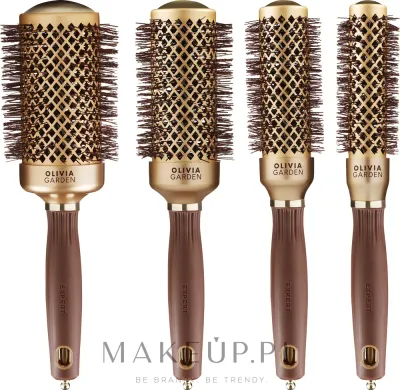 Набор нано-керамических ионных щеток для волос Olivia Garden NanoThermic Gold Brown 4 шт разных диаметров