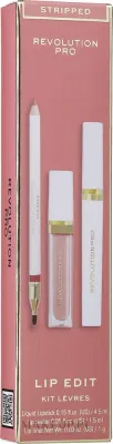 Набор для губ Revolution PRO Iconic Lip Edit Stripped помада карандаш и блеск с витамином E 4.5+1.5 мл