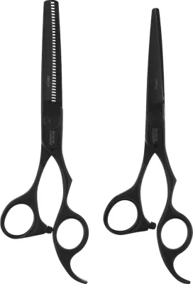 Набор парикмахерских ножниц Olivia Garden SilkCut 5.75 дюйма и филировочные ножницы 6.0 дюйма черный матовый