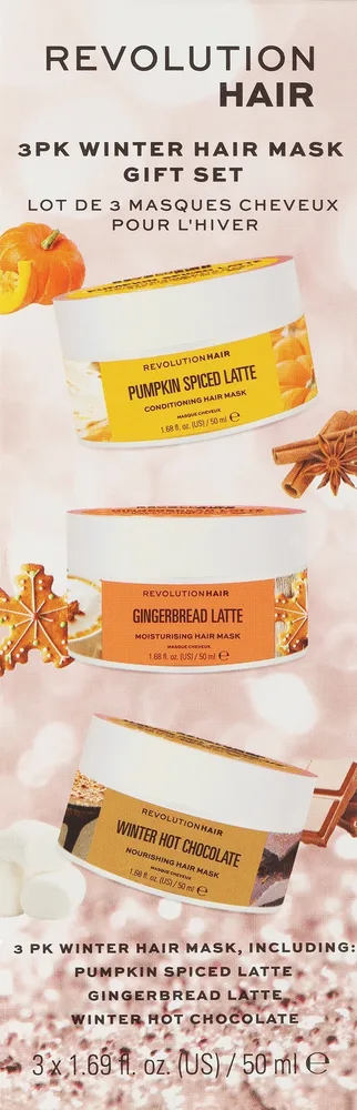 Набор масок для волос Revolution Haircare Winter с тыквой чиа и арганой 3x50 мл