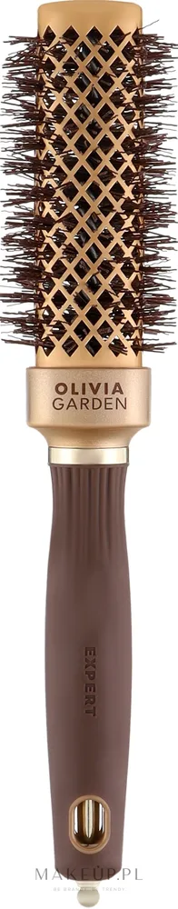 Круглая термощётка для волос Olivia Garden Expert Blowout Straight Wavy Bristles Gold & Brown 30 мм