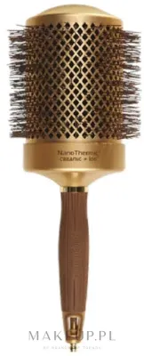 Круглая термощётка для волос Olivia Garden Expert Blowout Shine Wavy Bristles Gold & Brown 80 мм