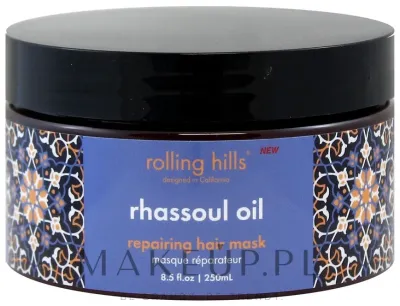 Rolling Hills Rhassoul Oil маска для волос восстанавливающая с аргановым маслом и глиной гассуль для блеска и легкого расчесывания 250 мл