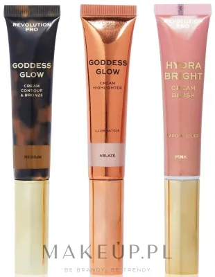 Набор для контуринга Revolution Pro Cream Wand Trio Medium кремовые текстуры, с аппликаторами-кушонами