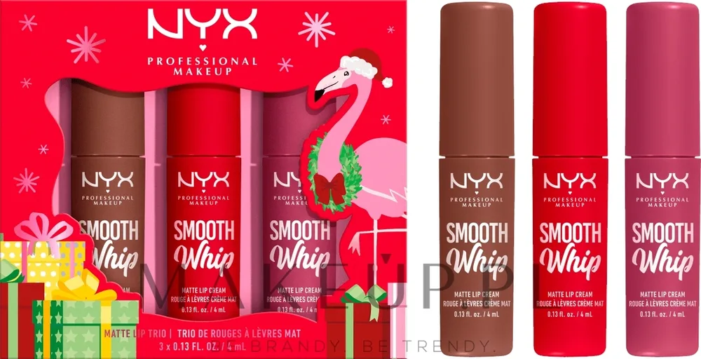 NYX Professional Makeup Zestaw - Набор матовых помад NYX Smooth Whip Matte Lip Cream 3 оттенка 3x4 мл