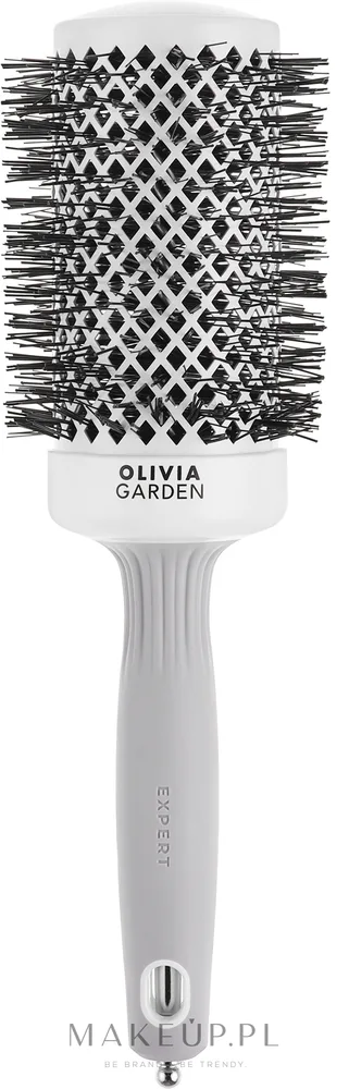 Круглая термощётка для волос Olivia Garden Expert Blowout Shine White & Grey 55 мм
