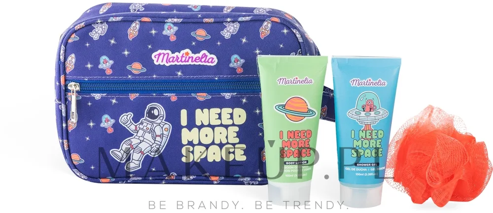 Набор детский Martinelia I Need More Space гель для душа 100 мл лосьон для тела 100 мл и мочалка люфа