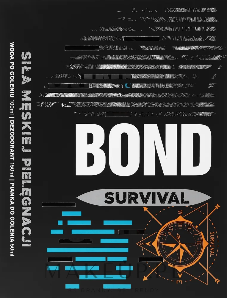 Мужской набор Bond Survival пена для бритья лосьон после бритья и дезодорант с экстрактом конопли и шалфея 50+100+150 мл