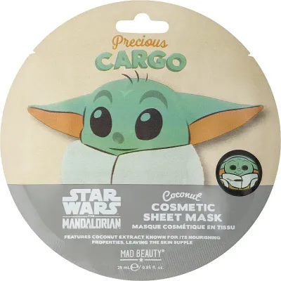 Тканевая маска для лица с гиалуроновой кислотой «Малыш Йода» Mad Beauty Disney Grogu Cosmetic Sheet Mask