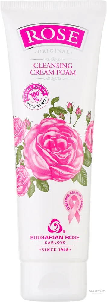 Bulgarian Rose Rose очищающая крем-пенка с дамасской розой алоэ и оливой 125 мл