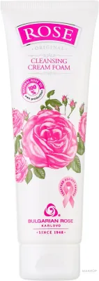 Bulgarian Rose Rose очищающая крем-пенка с дамасской розой алоэ и оливой 125 мл