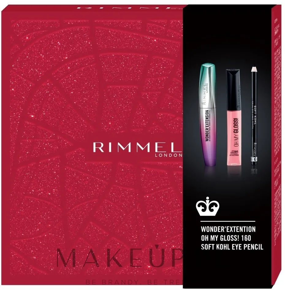 Набор Rimmel Wonder тушь для ресниц 11 мл блеск для губ 6.5 мл и карандаш для глаз 1.2 г