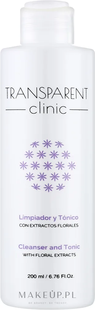 Очищающий гель-тоник для лица Transparent Clinic с экстрактом фиалки и глицерином 200 мл
