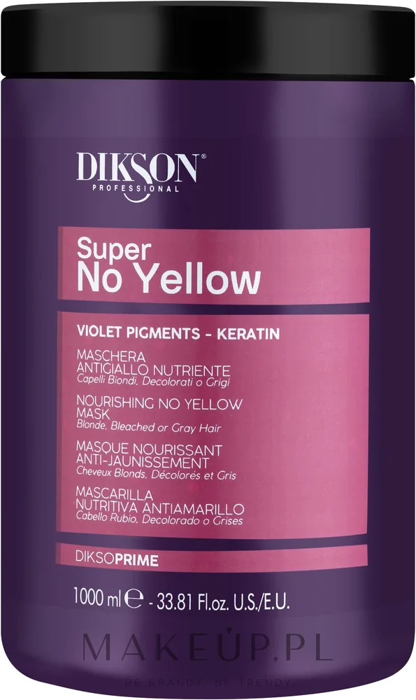 Тонирующая маска для светлых волос Dikson Super No-Yellow нейтрализация желтизны, рисовый протеин, аминокислоты, фиолетовый пигмент