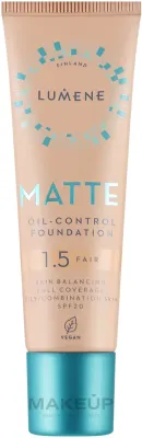 Тональная основа Lumene Matte Oil-Control Foundation SPF 20 матирующая веганская, 30 мл