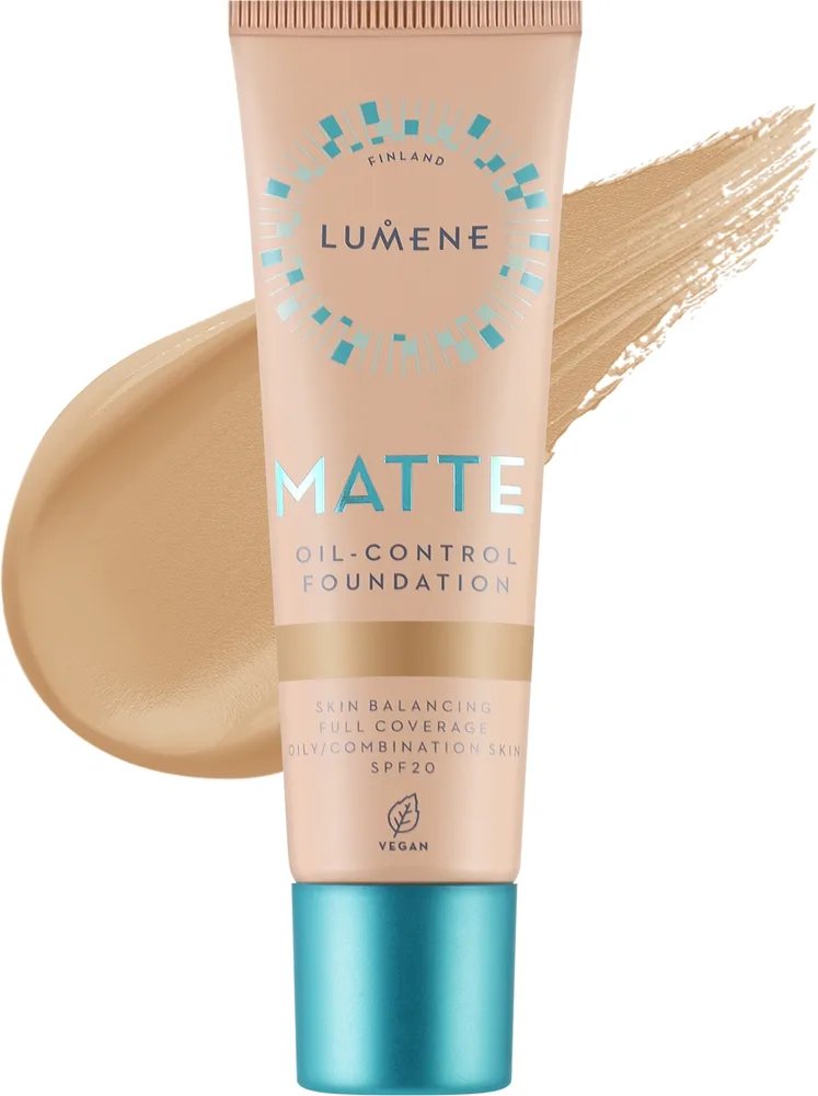 Тональная основа Lumene Matte Oil-Control Foundation SPF 20 матирующая веганская, 30 мл, оттенок 00 - Ultra Light